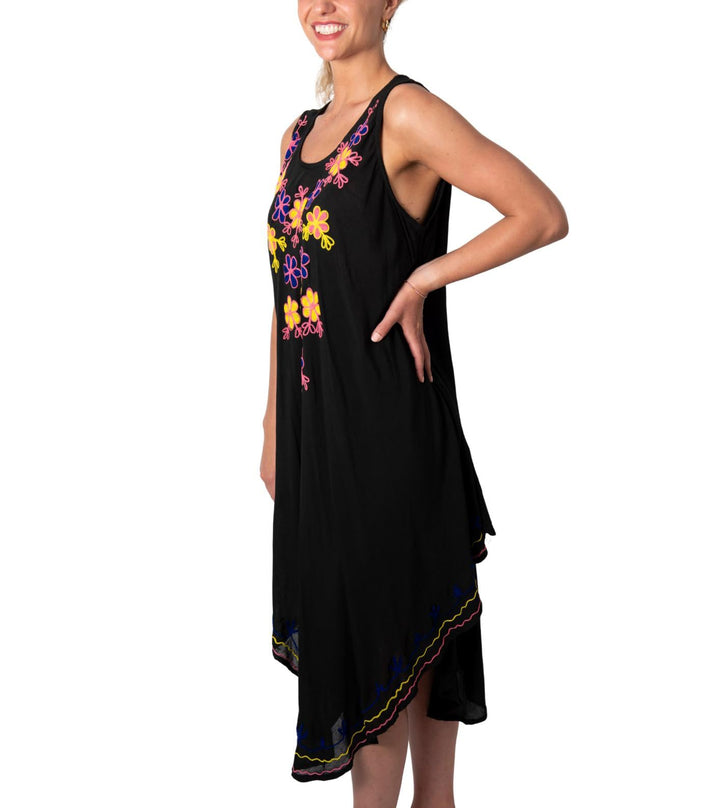 Sleeveless Embroidered Summer Sundress Cover Up