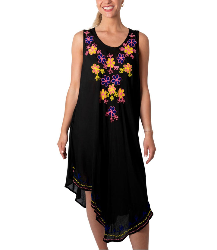 Sleeveless Embroidered Summer Sundress Cover Up