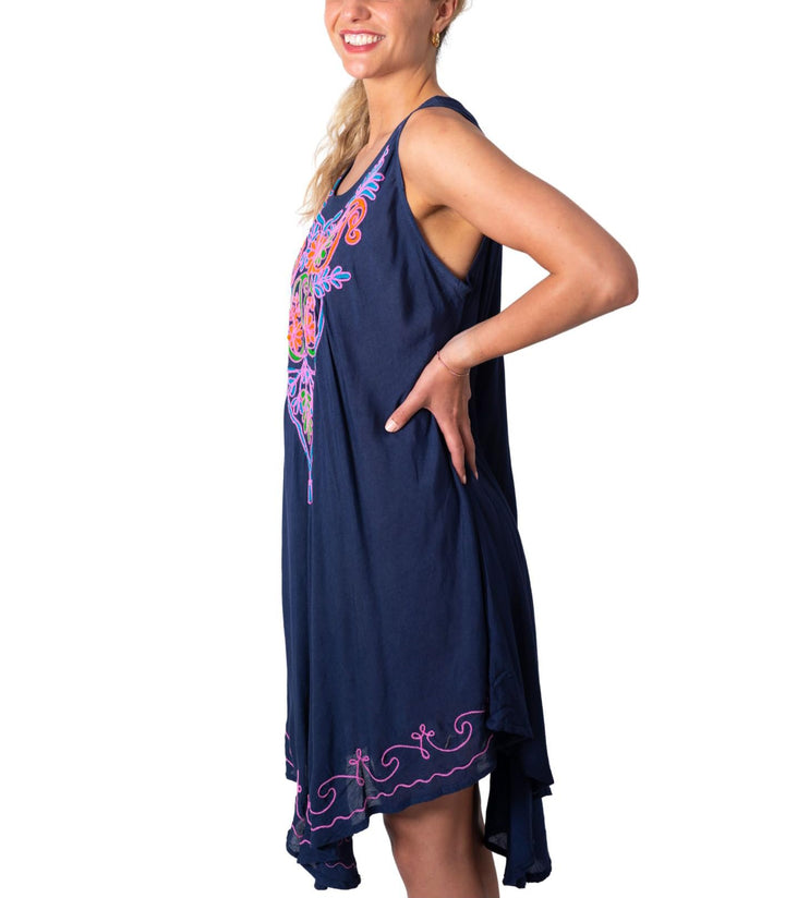 Sleeveless Embroidered Summer Sundress Cover Up