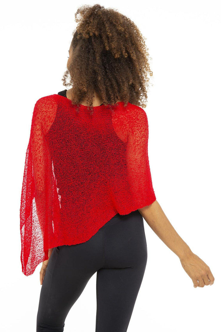 Back From Bali Women's Sheer Poncho Shrug Lightweight Shrug Pullover Sweater