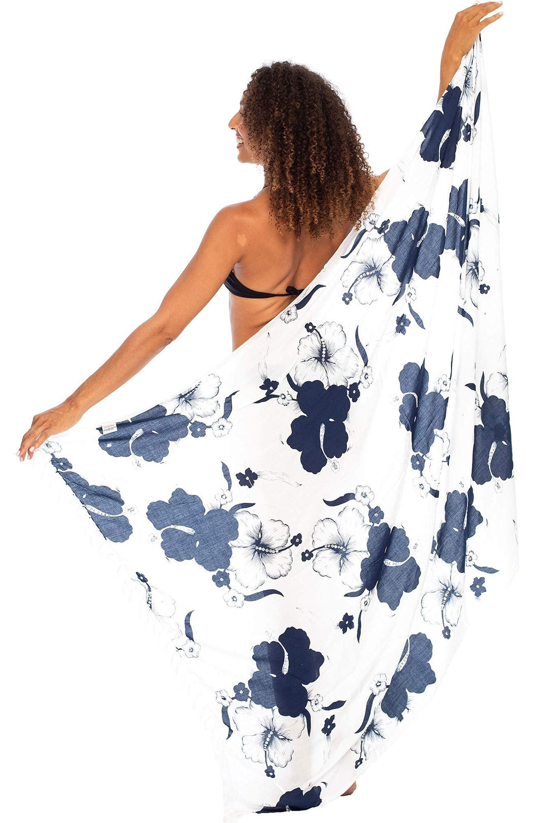 Floral Sequin Hibiscus Sarong Wrap & Coconut Clip