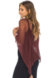 Back From Bali Women's Sheer Poncho Shrug Lightweight Shrug Pullover Sweater