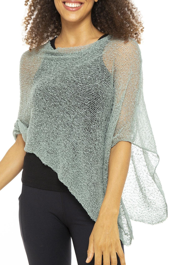 Back From Bali Women's Sheer Poncho Shrug Lightweight Shrug Pullover Sweater