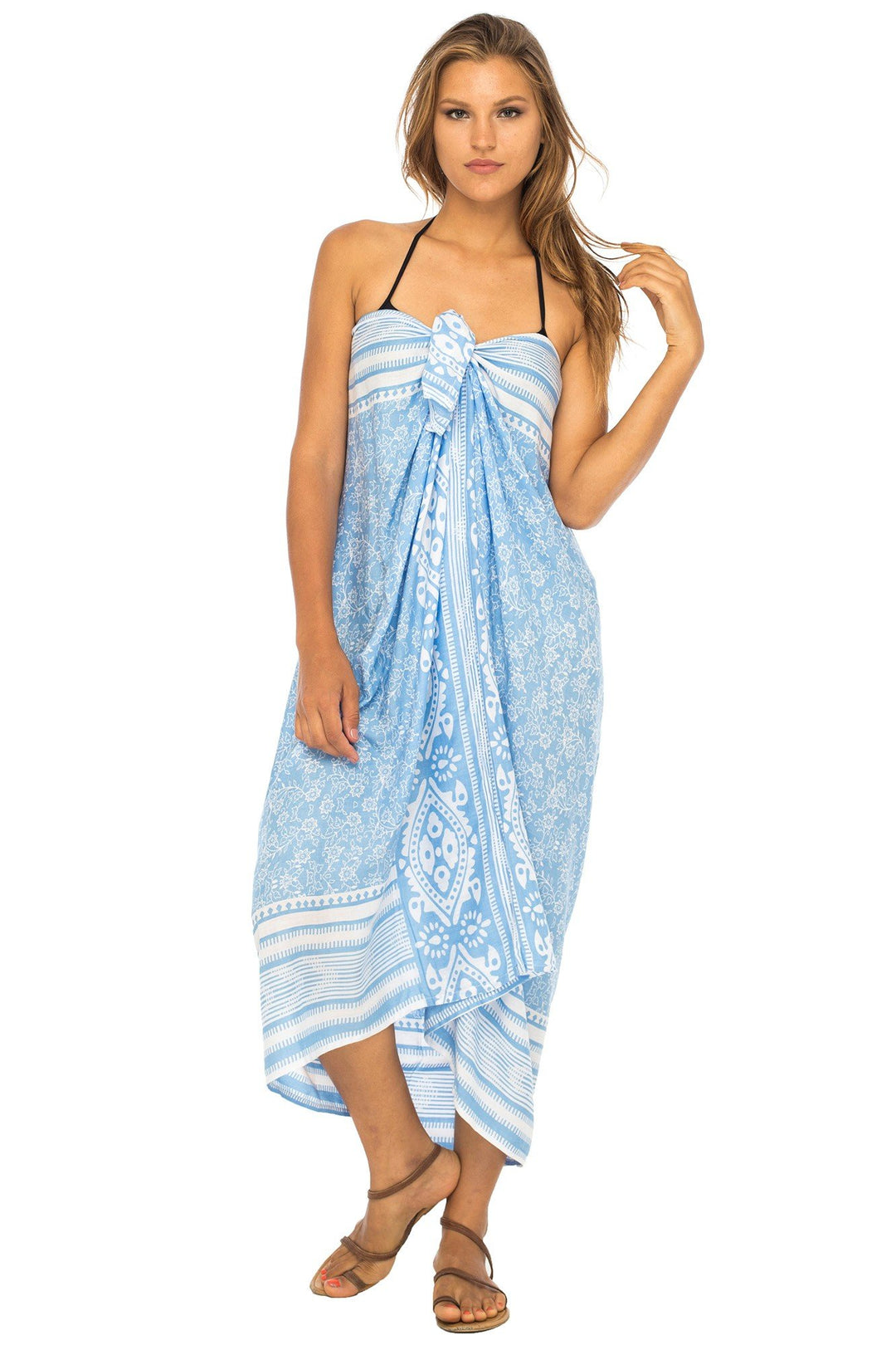 Sarong Beach Dress Wrap with Easy Built-in Ties Back from Bali Sarong Beach Dress Wrap with Easy Built-in Ties Back from Bali