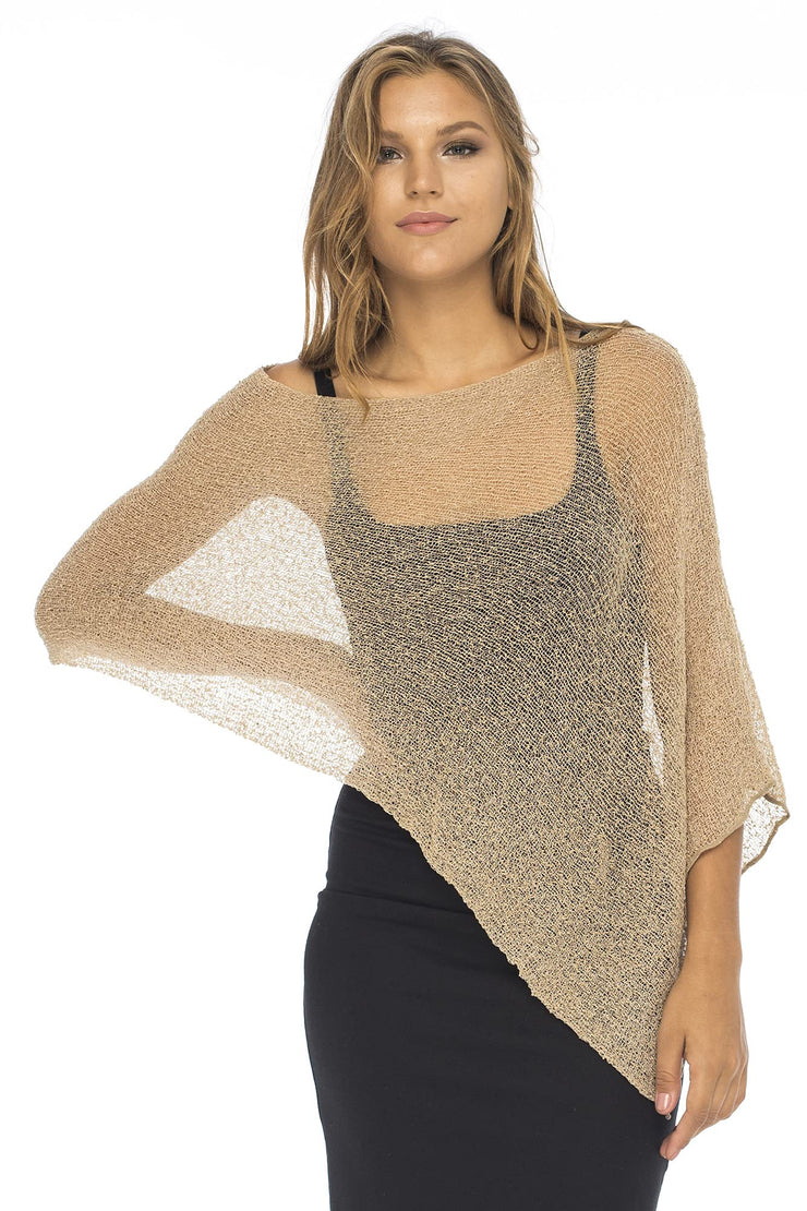 Back From Bali Women's Sheer Poncho Shrug Lightweight Shrug Pullover Sweater