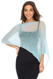 Back From Bali Women's Sheer Poncho Shrug Lightweight Shrug Pullover Sweater