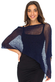 Back From Bali Women's Sheer Poncho Shrug Lightweight Shrug Pullover Sweater