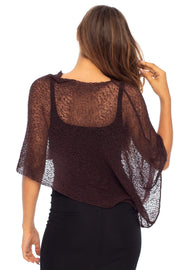 Back From Bali Women's Sheer Poncho Shrug Lightweight Shrug Pullover Sweater