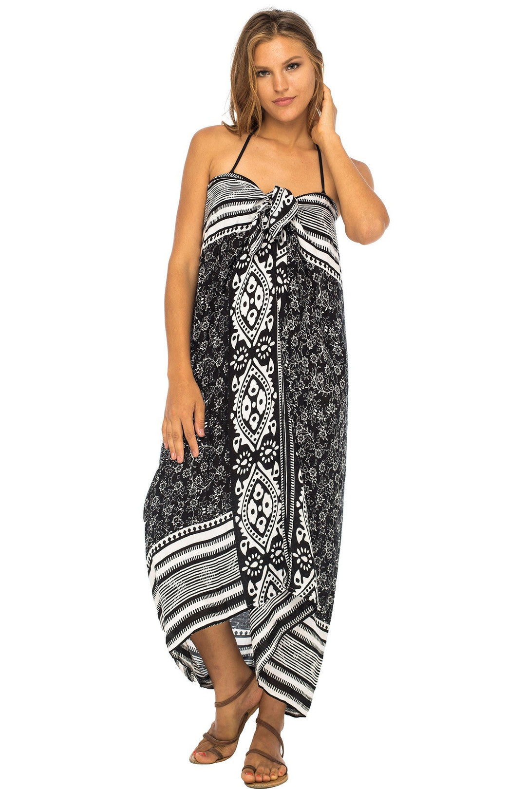 Sarong Beach Dress Wrap with Easy Built-in Ties Back from Bali Sarong Beach Dress Wrap with Easy Built-in Ties Back from Bali