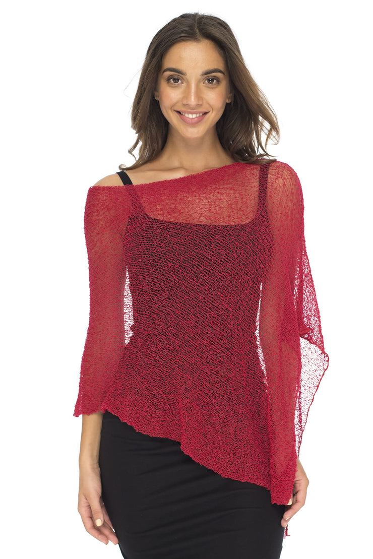 Back From Bali Women's Sheer Poncho Shrug Lightweight Shrug Pullover Sweater