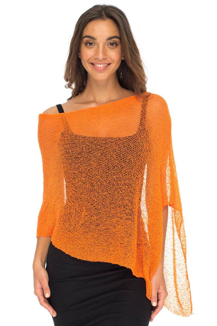 Back From Bali Women's Sheer Poncho Shrug Lightweight Shrug Pullover Sweater