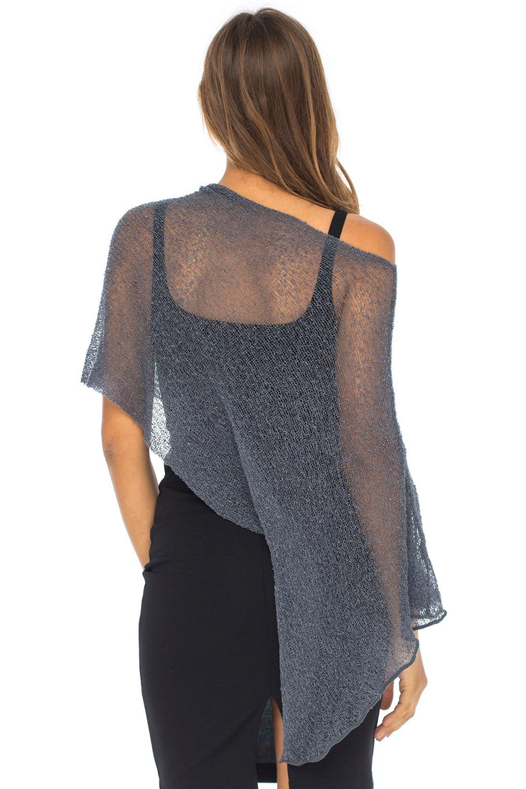 Back From Bali Women's Sheer Poncho Shrug Lightweight Shrug Pullover Sweater