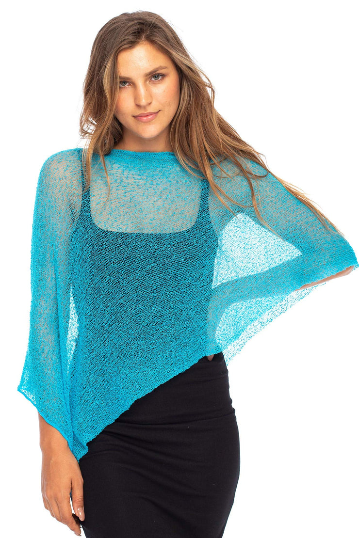 Back From Bali Women's Sheer Poncho Shrug Lightweight Shrug Pullover Sweater