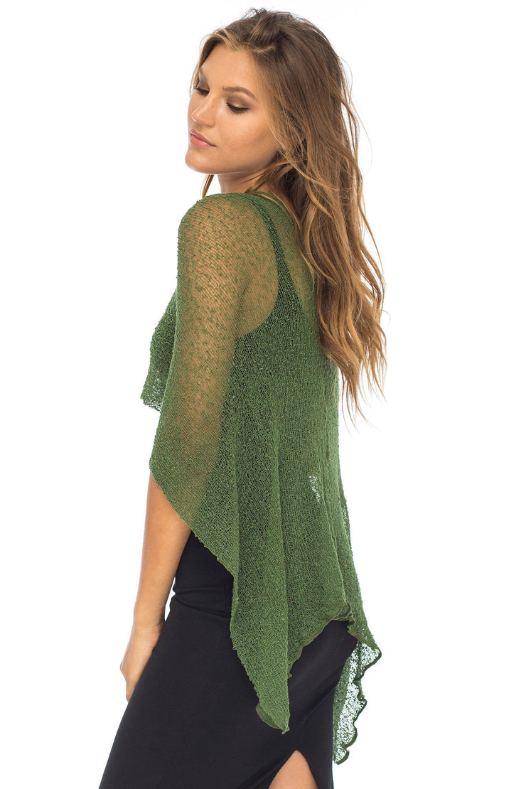 Back From Bali Women's Sheer Poncho Shrug Lightweight Shrug Pullover Sweater