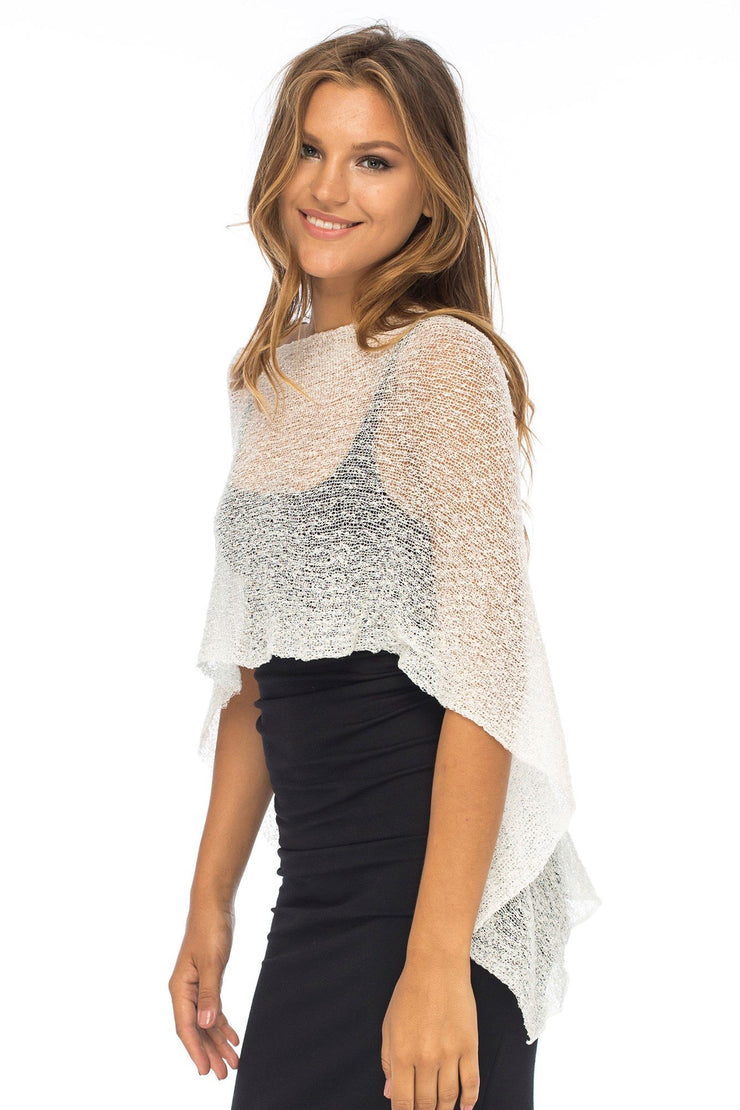 Back From Bali Women's Sheer Poncho Shrug Lightweight Shrug Pullover Sweater