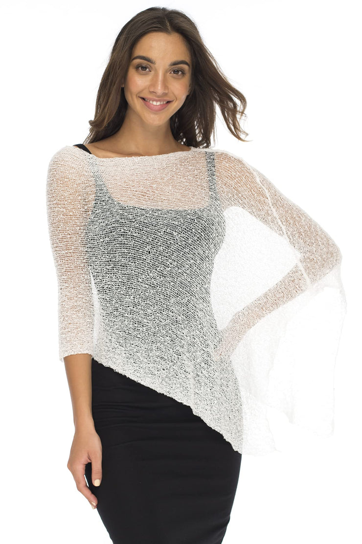 Back From Bali Women's Sheer Poncho Shrug Lightweight Shrug Pullover Sweater