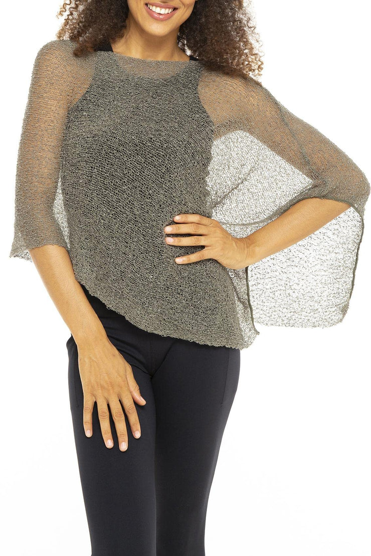 Back From Bali Women's Sheer Poncho Shrug Lightweight Shrug Pullover Sweater