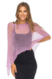 Back From Bali Women's Sheer Poncho Shrug Lightweight Shrug Pullover Sweater