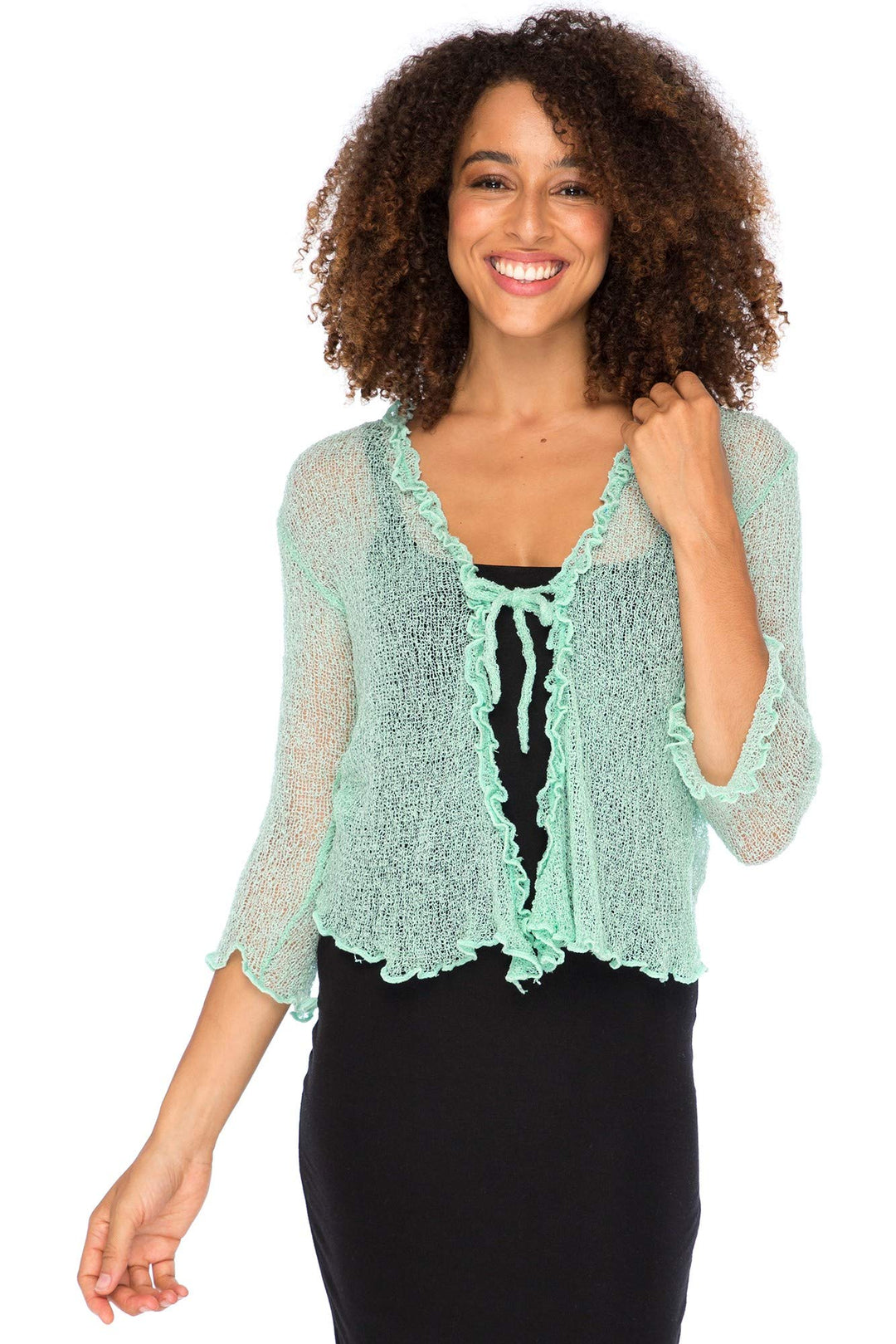 Lightweight Sheer Ruffle Shrug Cardigan – Back from Bali