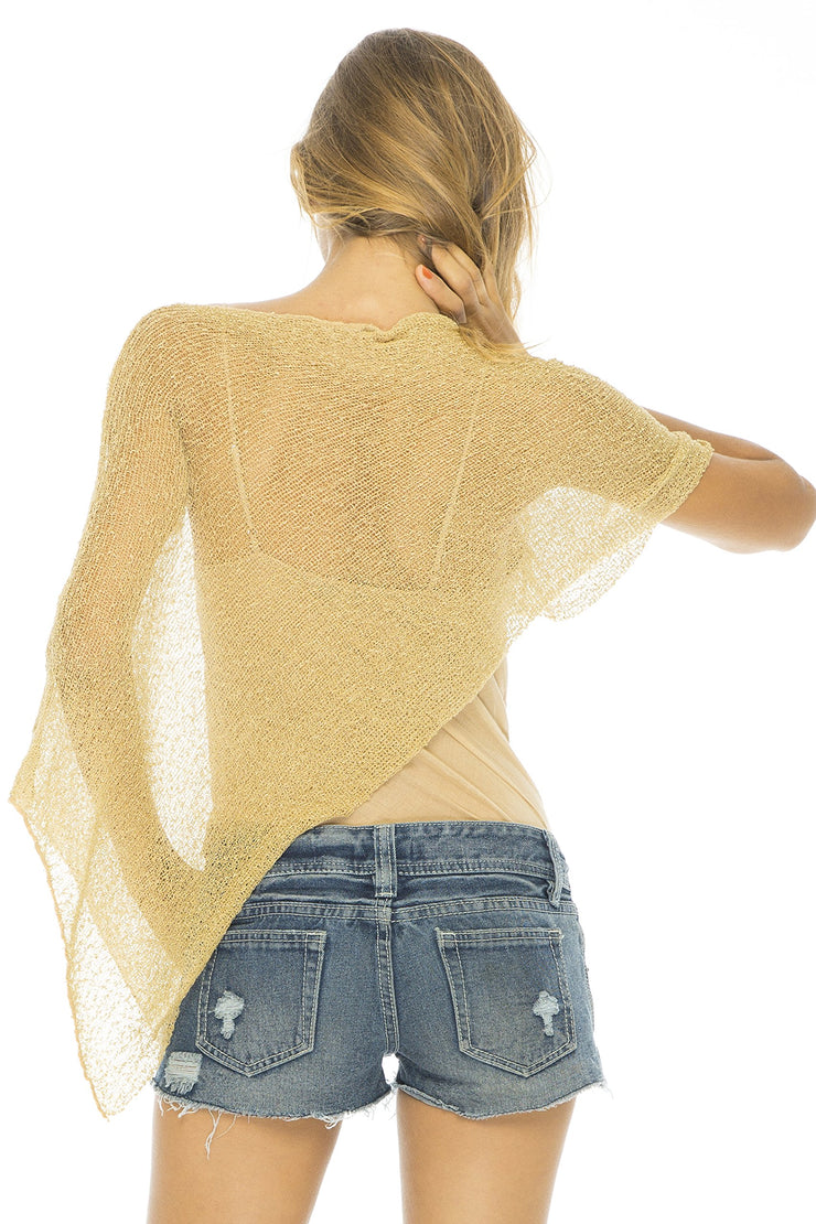 Back From Bali Women's Sheer Poncho Shrug Lightweight Shrug Pullover Sweater