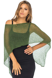 Back From Bali Women's Sheer Poncho Shrug Lightweight Shrug Pullover Sweater