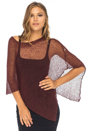 Back From Bali Women's Sheer Poncho Shrug Lightweight Shrug Pullover Sweater