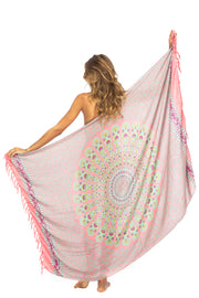 Back From Bali Womens Sarong Beach Swimsuit Bikini Cover up Wrap Peacock & Clip