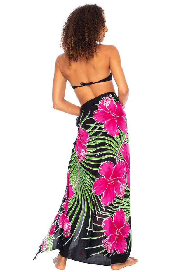 Womens Sarong Wrap Hawaiian Pareo Tropical Rayon Beach Cover Up