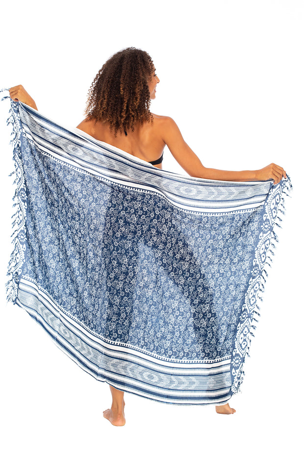 Womens Sarong Wrap Hawaiian Pareo Tropical Rayon Beach Cover Up