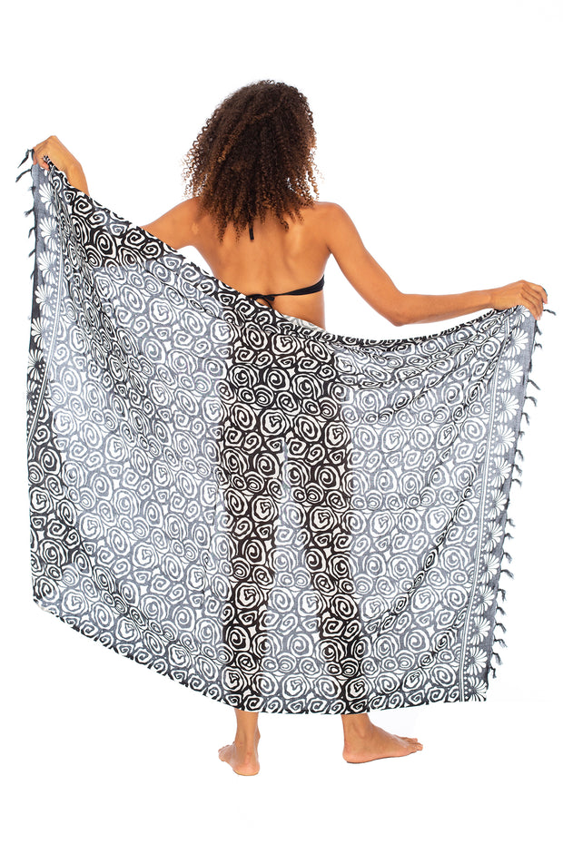 Womens Sarong Wrap Hawaiian Pareo Tropical Rayon Beach Cover Up