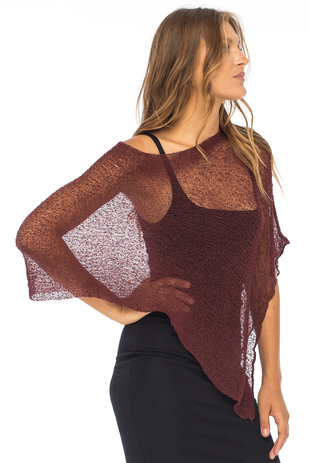 Sheer Poncho Bolero Pullover Shrug