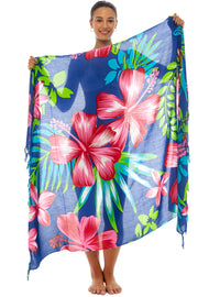 Womens Sarong Wrap Hawaiian Pareo Tropical Rayon Beach Cover Up