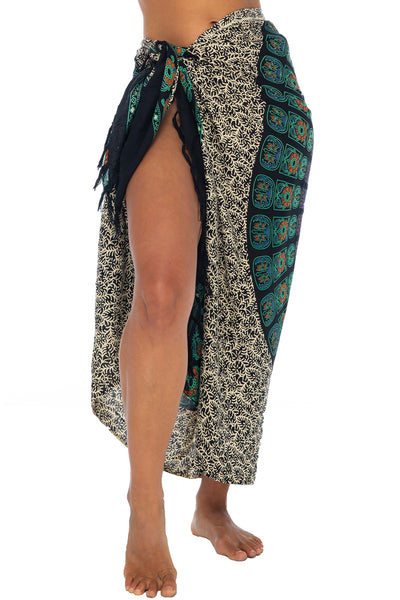 Pareo Sarong Con Clip In Cocomero – Donna, Motivo Pavone Rosa, Taglia Unica - copertina