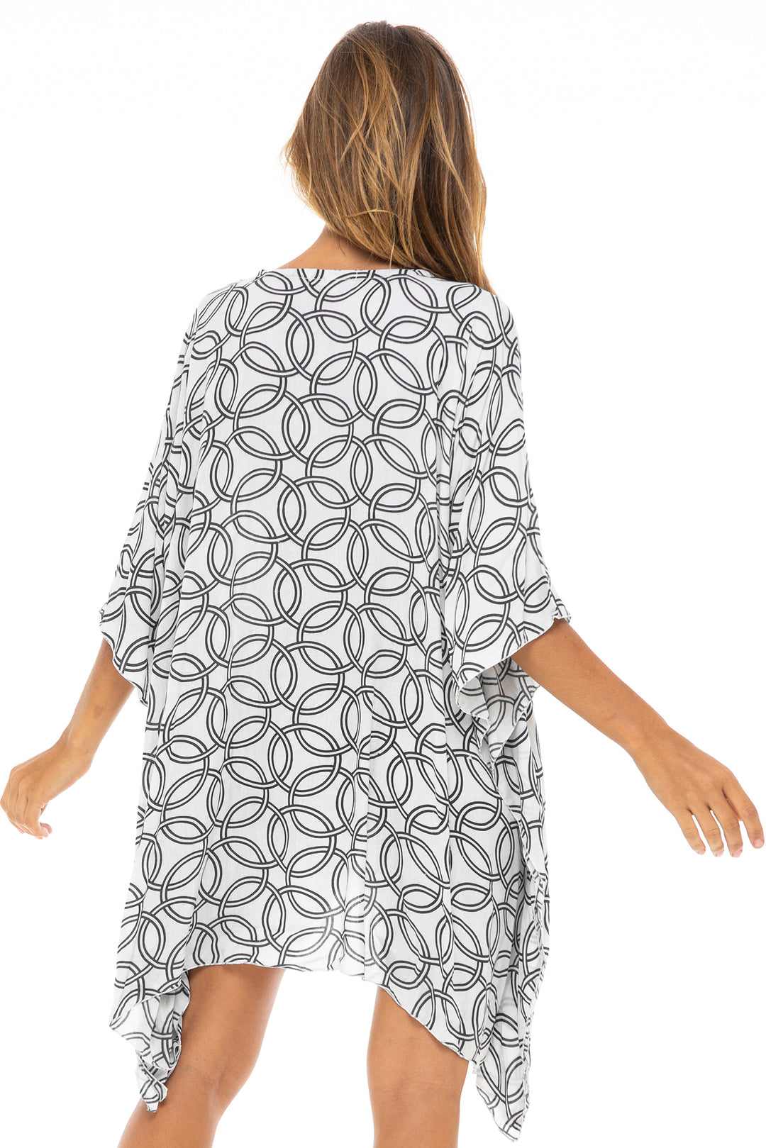 Short Loose Print Cover Up Caftan