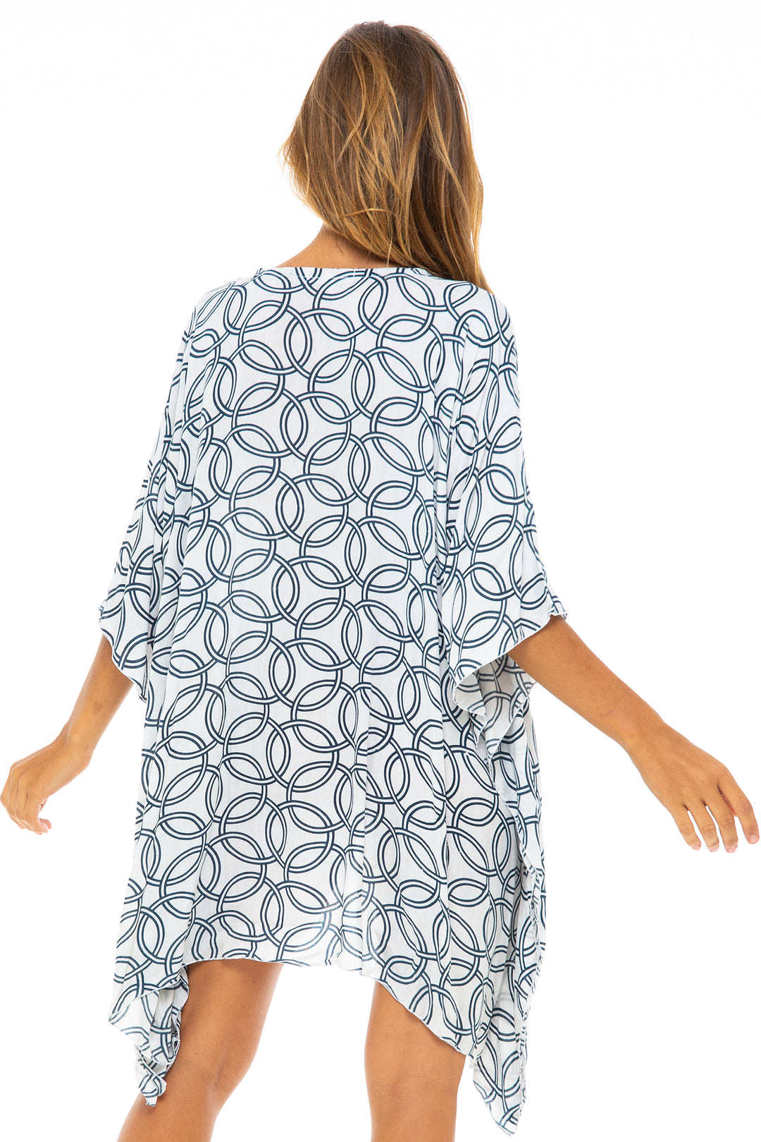Short Loose Print Cover Up Caftan