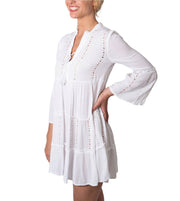 Womens Summer Dress Boho Loose Flowy Tunic Top Casual Short Cute Embroidered Beach Shift Dress