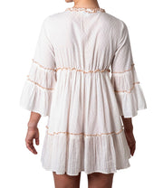 Womens Summer Dress Boho Loose Flowy Tunic Top Casual Short Cute Embroidered Beach Shift Dress
