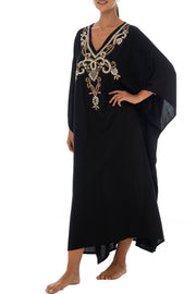 Back From Bali Womens Beach Cover Up Maxi Embroidered Dress, Long Beach Caftan Poncho for Swimsuit