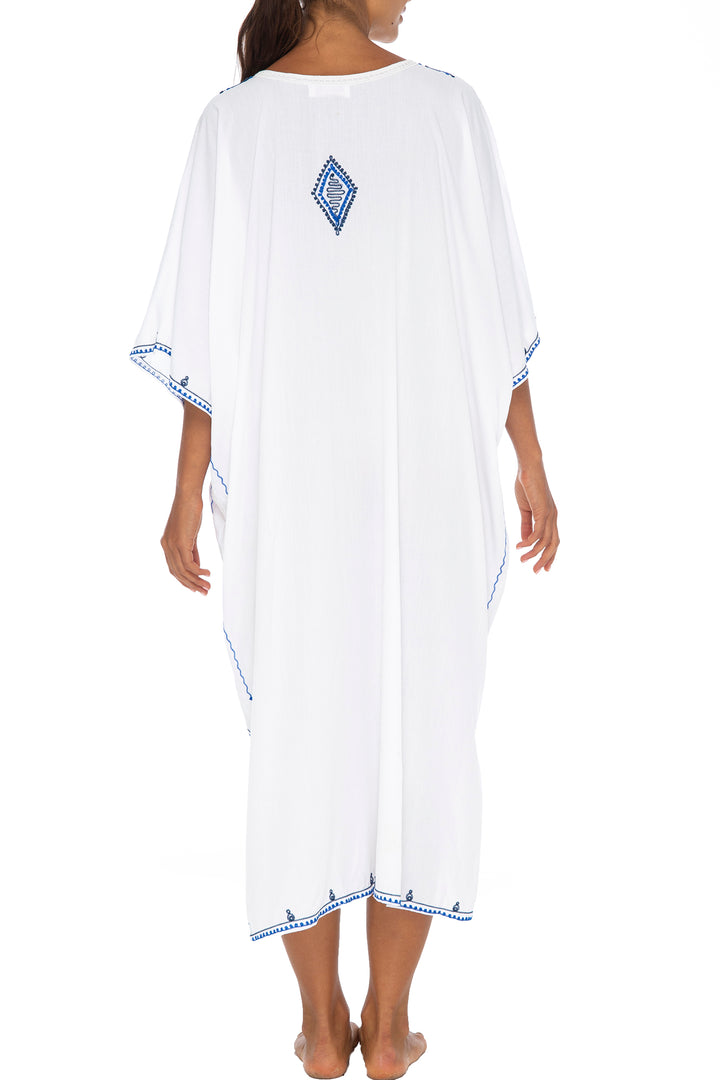 Maxi Embroidered Beach Dress Cover Up