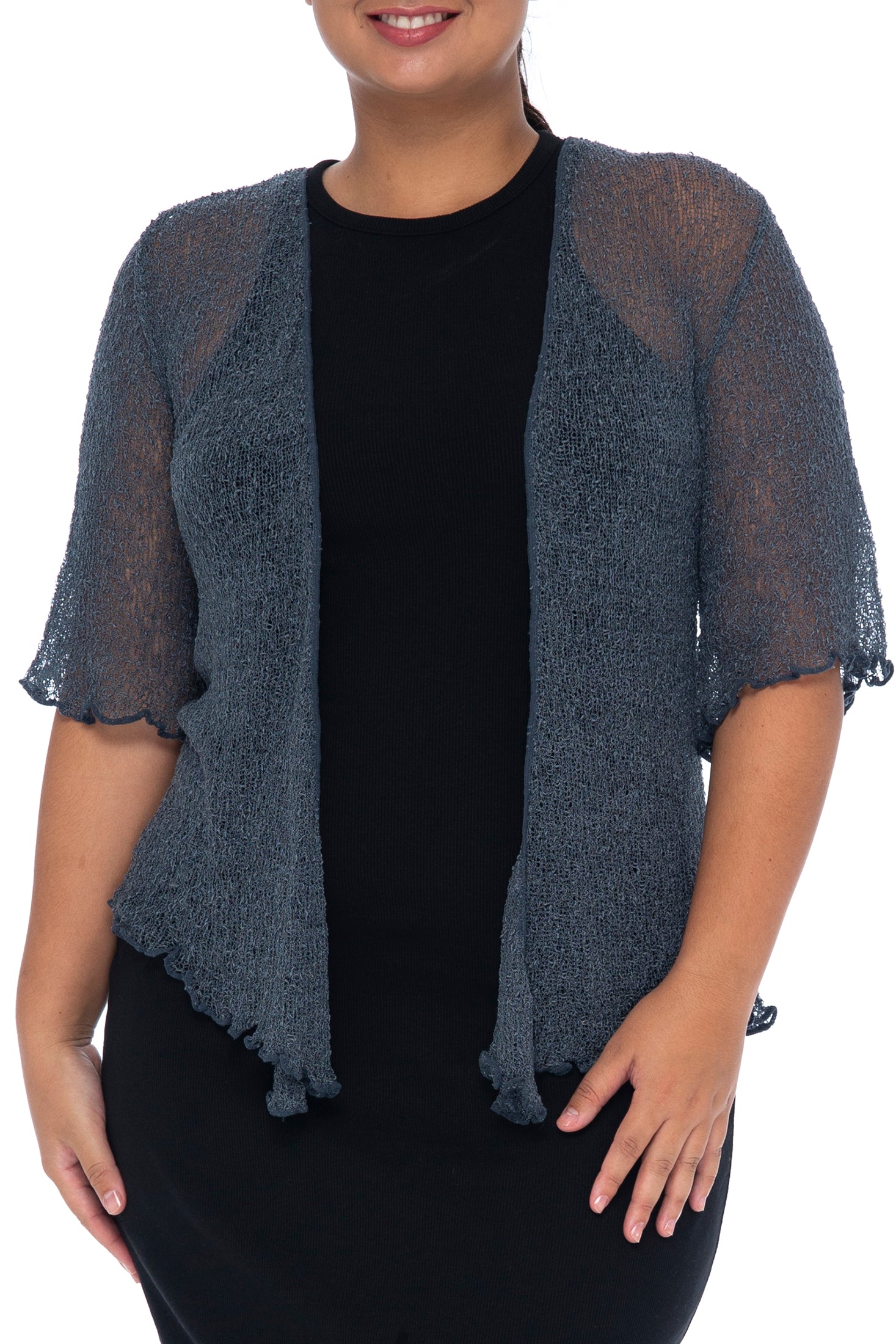 Volume Sleeve Sheer Knit Cardigan Z4pQA-m23755394892 レディース 