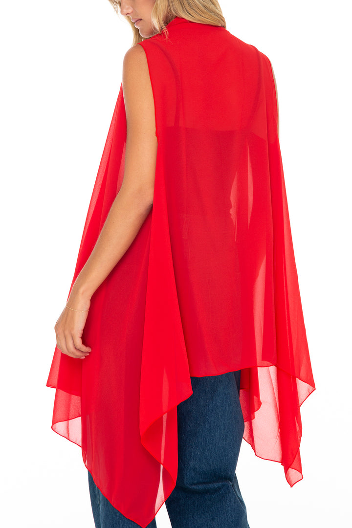 Sleeveless Kimono Sheer Open Front Chiffon Duster