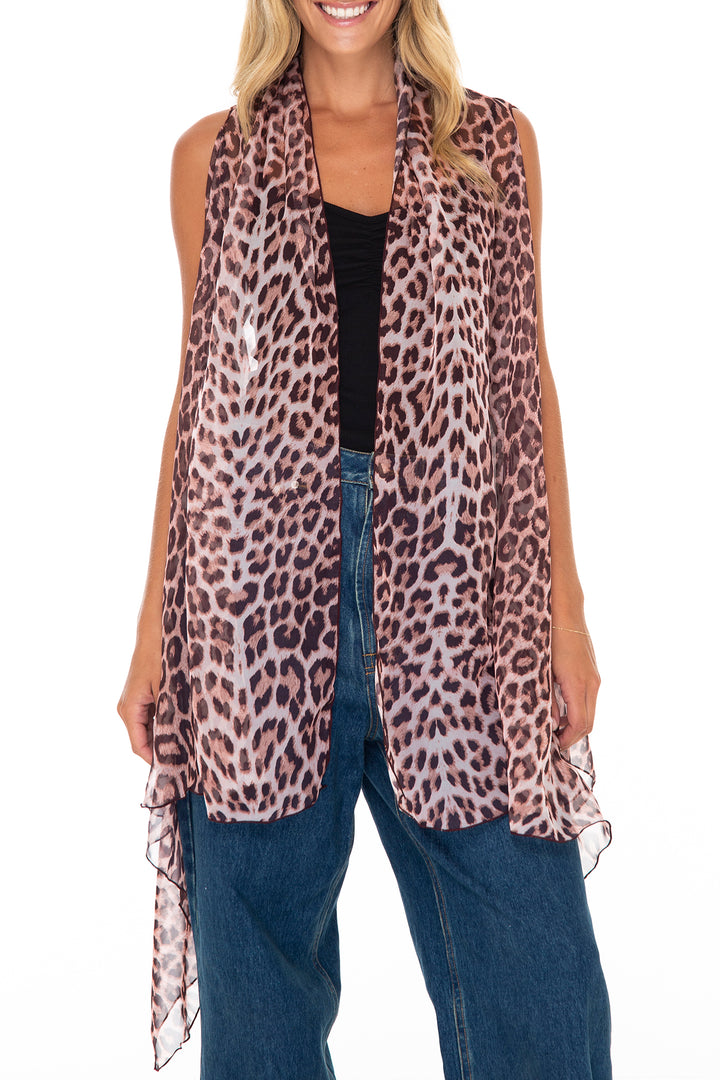 Sleeveless Kimono Sheer Open Front Chiffon Duster