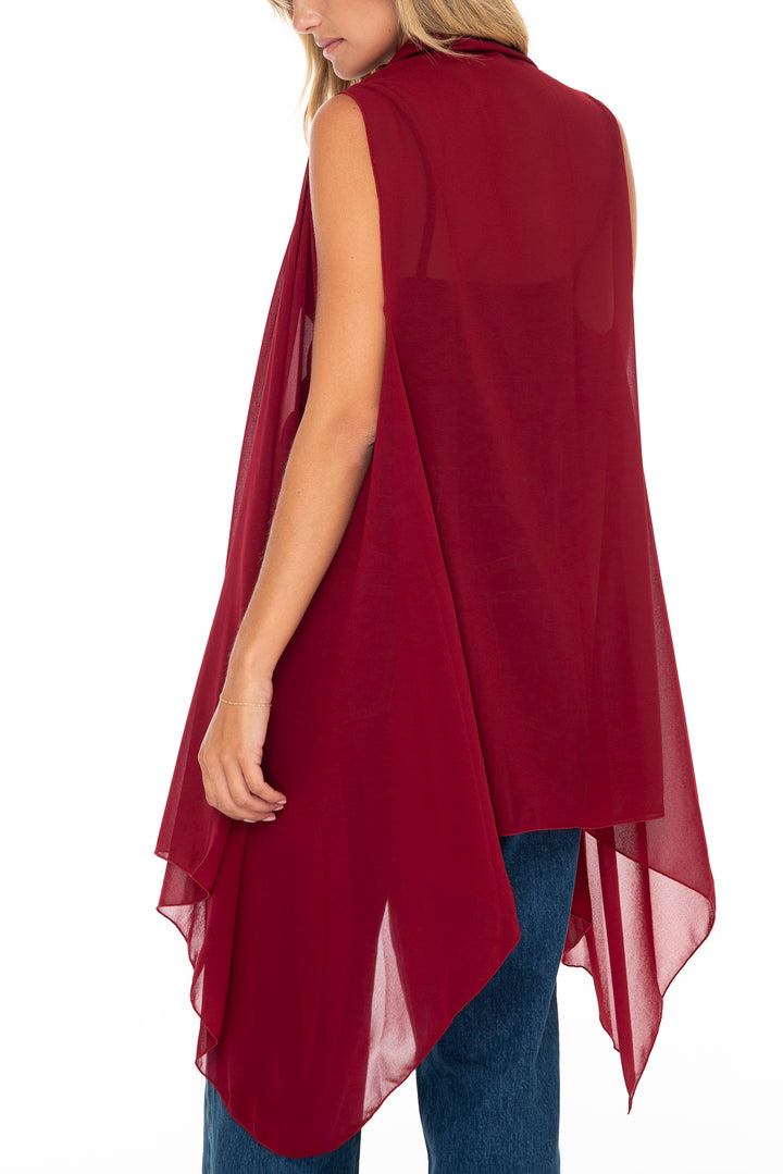 Sleeveless Kimono Sheer Open Front Chiffon Duster