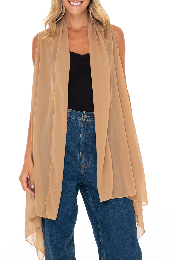 Sleeveless Kimono Sheer Open Front Chiffon Duster