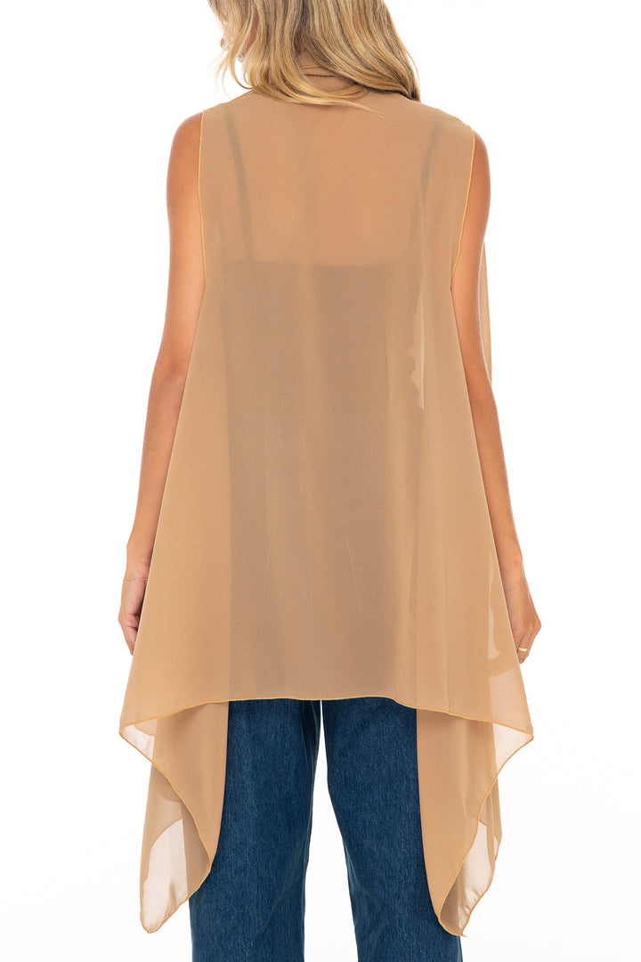 Sleeveless Kimono Sheer Open Front Chiffon Duster