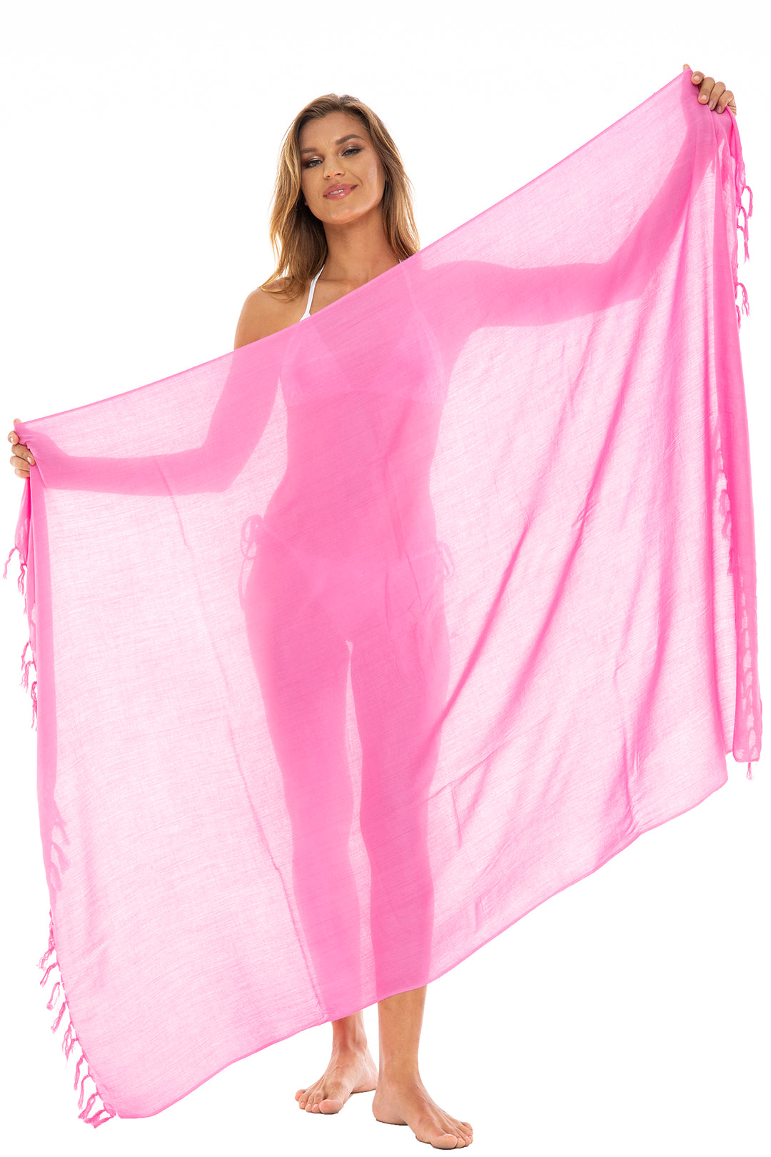 Solid Sarong Cover Up Wrap with Coconut Clip