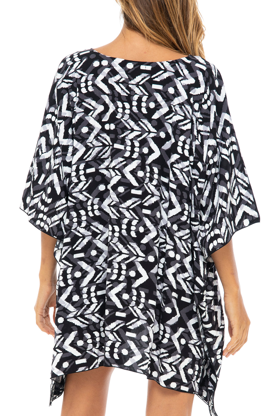 Short Loose Print Cover Up Caftan