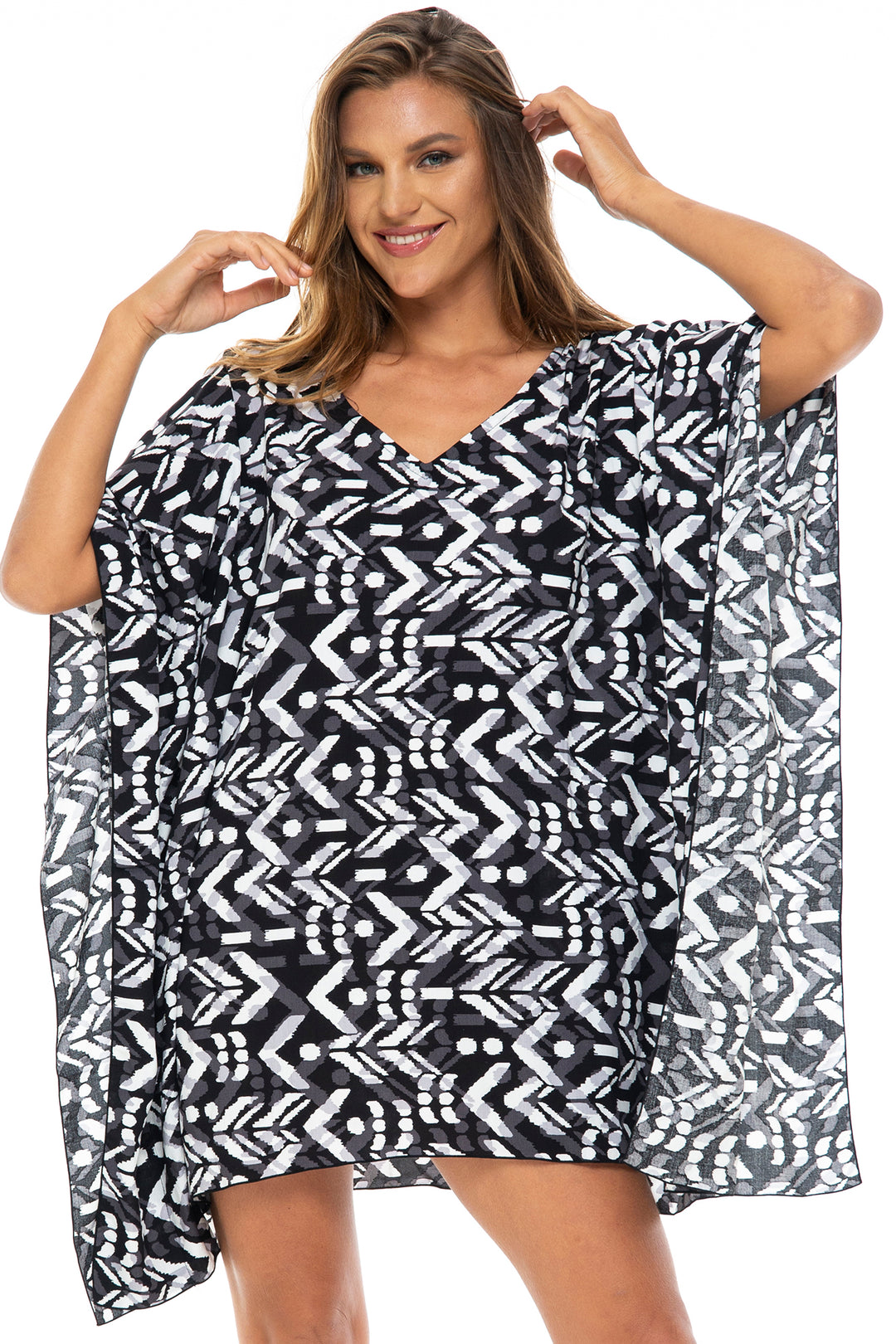 Short Loose Print Cover Up Caftan