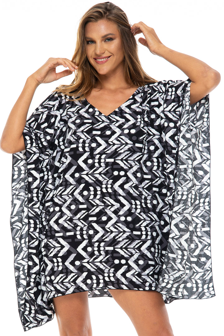 Short Loose Print Cover Up Caftan