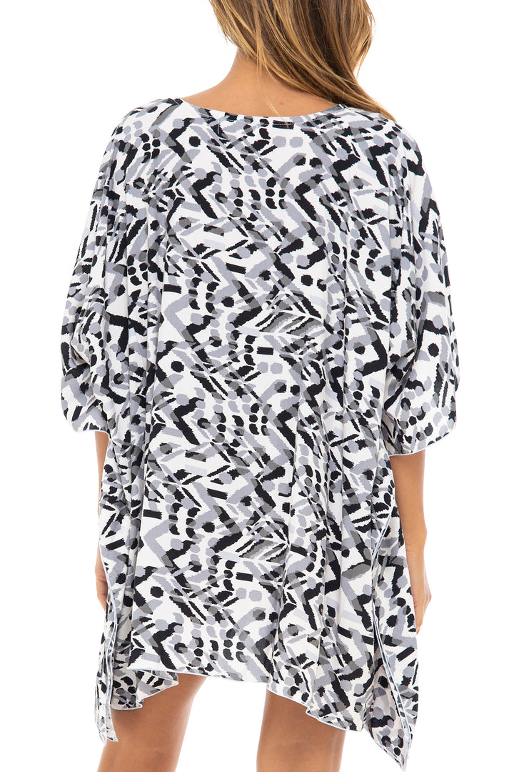 Short Loose Print Cover Up Caftan